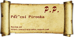 Pécsi Piroska névjegykártya