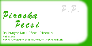 piroska pecsi business card